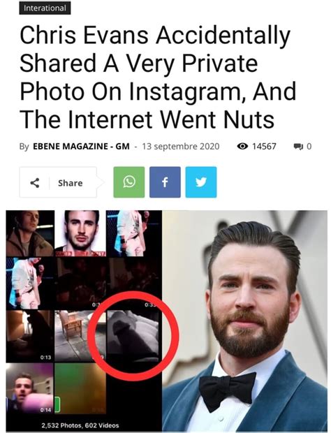 chris evans dick|Chris Evans accidentally shares penis pic, driving Twitter wild